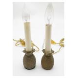 Pair of Brass Pineapple Candle Lamp