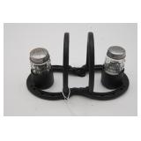 Cast Iron Horseshoe Salt & Pepper Shaker Set w/