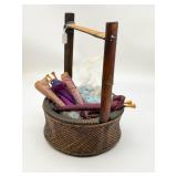Chinese Woven Basket w/Contents