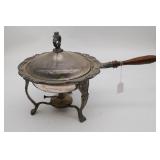 Silver Plated Chafing Dish w/Wooden Handle