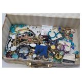 Assorted Costume Jewelry In Storage Box