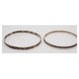 (2) Sterling Silver Bangles