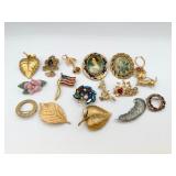 Assorted Brooches Costume Jewelry