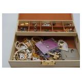 Costume Jewelry Lot in White Jewelry Box