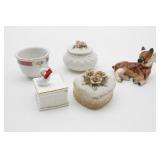 Trinket Box Lot, Dog Figurine