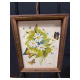 Vintage Oil on Canvas Daisy