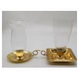 Brass Hurricane Candle Holders
