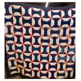 Handmade Bow Tie Quilt ~ Red, White & Blue