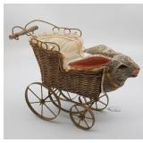 Vintage Bunny Head Baby Doll Carriage