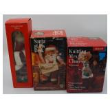 Santa at His Desk, Knitting Mrs. Claus & Collector