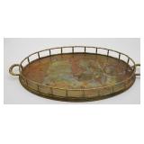 Hollywood Regency Style Brass Serving Tray