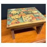 Folk Art Country Toy Themed Wooden Stool