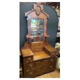 Victorian Eastlake Chest w/Mirror