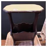 Vintage Wood Magazine Rack Side Table