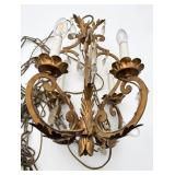 Gold Gilt Metal Toleware Chandelier