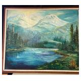Helen Holst Signed Landscape Painting of Mountain