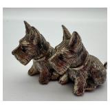 Pair of Cast Metal Scottish Terrier Dog Figurines