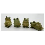 (4) Hong Kong Frog Figurines