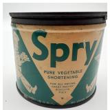 Spry Pure Vegetable Shortening Tin