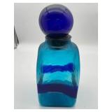 Vintage Blue Glass Apothecary Jar
