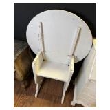 White Painted Round Flip Top Table