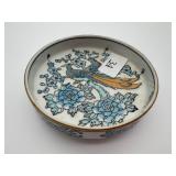 Gold Imari Blue Peacock Hand Painted Bowl