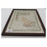 Religious Needlepoint Sampler Peace & Praying