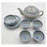 Blue & White China Tea Pot and Cup/Saucer &