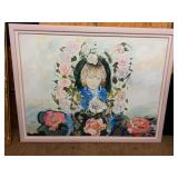 Painting of Child Framed in Roses by DePierre