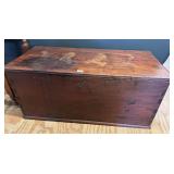 Early Antique Wooden Blanket Chest