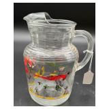 Hazel Atlas Pheasants Glass Pitcher