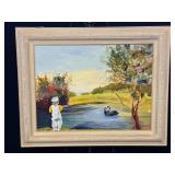 Swan Pond Landscape Painting by DePierre