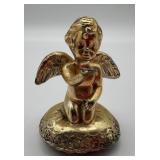 Vintage Gold Tone Cherub Angel Figurine