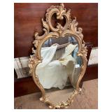 Ornate Gold Rococo Style Wall Mirror