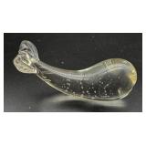 Art Glass Whale Paperweight