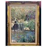 Woodland Waterfall and Stone Bridge by DePierre