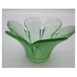 Green Textured Glass Petal Bowl