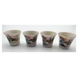 (4) Japanese Porcelain Sake Cups