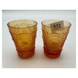 (2) Amber Glasses