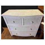 White Wicker Chest of Drawers