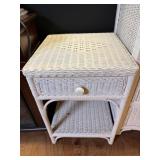 White Wicker Nightstand