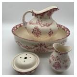 Victorian Porcelain Pitcher and Wash Basin Set