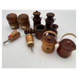 Wooden S&P Shakers Wooden, Cork Screw and