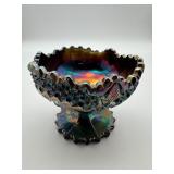Amethyst Carnival Glass Candy Dish