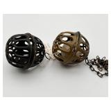 (2) Cast Iron Yarn Ball Cages