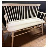 White Farmhouse Windsor Style Bench