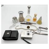 Canon PowerShot Digital Camera, Perfume Bottles,
