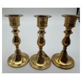 (3) Brass Candlesticks
