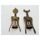(2) Brass Winged Corkscrews