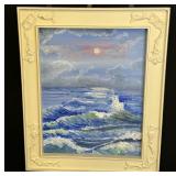 Seascape Painting Framed by dePierre